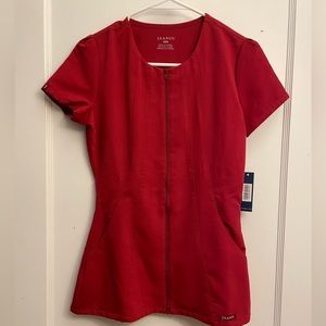 Jaanuu NWT garnet zip front top